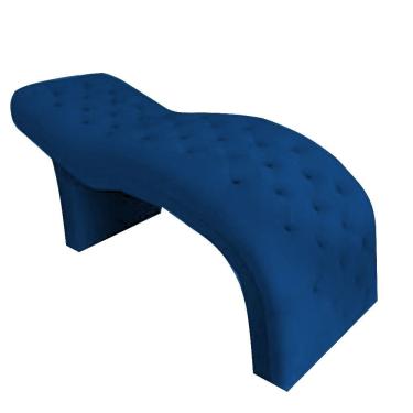 Imagem de Maca Lany 180 Estética Estofada Design Cílios Sobrancelhas Marinho Suede	