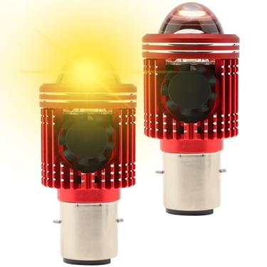 Imagem de Windance Lâmpada de farol LED H4 / BA20D de feixe alto/baixo 20W 2000LM para motocicleta scooter ATV UTV E-bike, lente branca amarela lâmpada de corrida (BA20D)