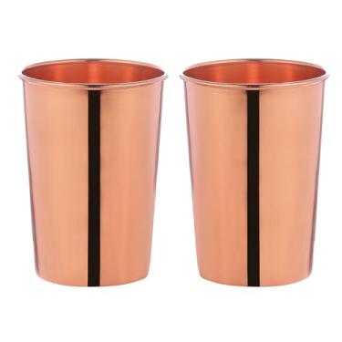 Imagem de Conjunto de copos de cobre (óculos) com capacidade de 2 a 300 ml, cobre puro feito à mão para benefícios de saúde Ayurveda, copos de água que melhoram a saúde para uso doméstico e no escritório
