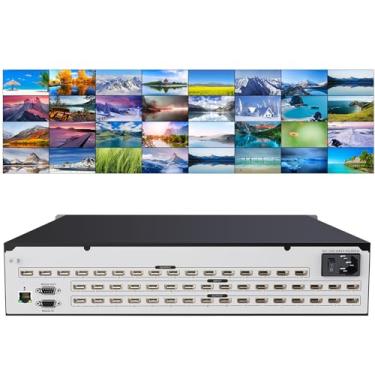 Imagem de ICUIXIAN Matriz Hdmi 16X32 4K A 30 Hz Com Interface Web + Porta Lan Rs232 Controle Infravermelho, Switch De Para Montagem Em Rack Edid, Hdcp, Botão Luz Fundo (16 Entradas E 32 Saídas)