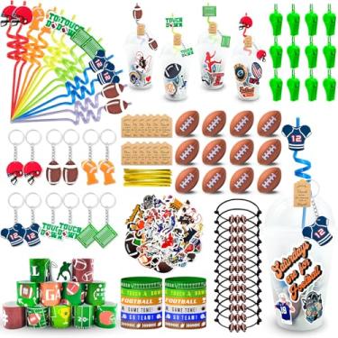 Imagem de EUDHYAC 208 Peças De Lembrancinhas Festa Futebol, Suprimentos Para Aniversário Futebol Com Copos, Chaveiros Bola Antiestresse Canudo, Pulseiras Tapa, Apitos, Adesivos, Etiquetas Agradecimento Decora