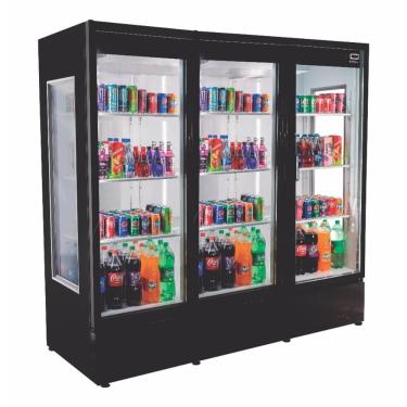 Imagem de Refrigerador Expositor Vertical Frilux 1300 Litros Preto 3 Portas De Vidro 220v Rf-007