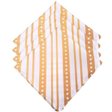 Imagem de Kit 4 Guardanapos De Tecido Listrado Natal Dourado 40cmx40cm dourado