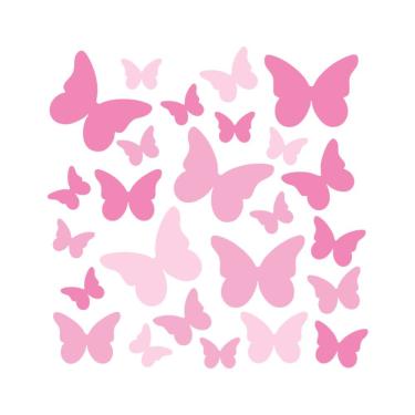 Imagem de Adesivo De Parede Infantil Borboletas Tons De Rosa Rosa