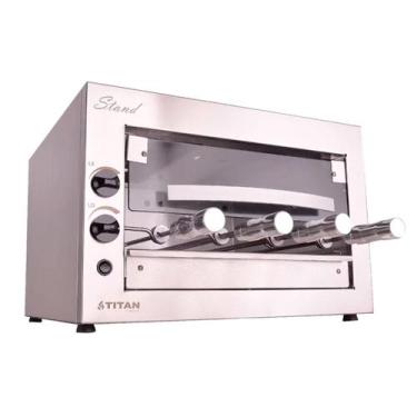 Imagem de Churrasqueira A Gás Bancada 4 Espetos Porta Vidro Gn 220V - Titan Elet