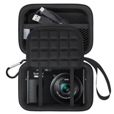 Imagem de Lacdo Câmera Carry Case para Panasonic LUMIX ZS99/LX10/ZS80/ZS100/ZS70/ZS200/ZS60 Ponto e Atiro Câmera, Proteção Câmera Armazenamento Bolsa de Viagem, Bolsa de Malha para Bateria, Cabo, Preto + Preto