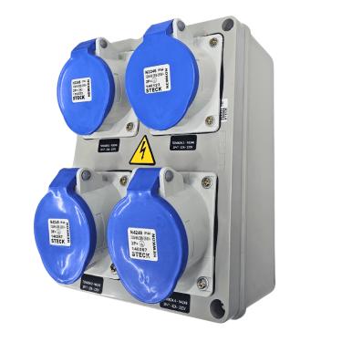 Imagem de Quadro Sobrepor C/ Tomada Industrial 2xN3246 + 2xN4249 IP-44 Cód. S231120 – Steck
