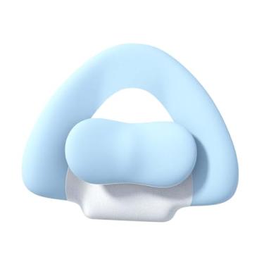 Imagem de Fenteer Almofada de apoio para as costas com apoio para a coluna, travesseiro de bruços e elevação pernas para cadeira de mesa de computador, Azul