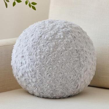 Imagem de Almofada de bola, almofada redonda decorativa para sofá, almofadas circulares, almofadas de bola perfeitas para sofá, almofadas decorativas elegantes, almofada redonda versátil (cinza claro, Mini-21