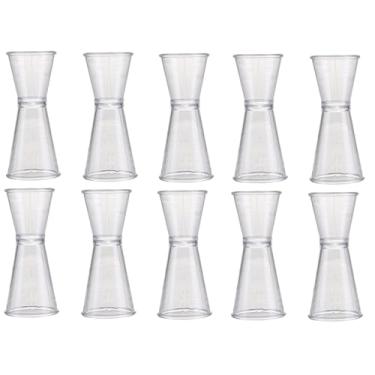 Imagem de COMZPLIFE Jigger de plástico de cabeça dupla, 10 peças, jigger de plástico, medidor de 20 ml/40 ml, jigger duplo para bartender, medidor de coquetel, copo pequeno para bebidas
