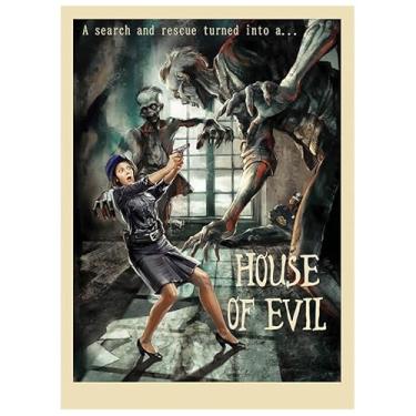 Imagem de Fantasy North - House of Evil - Horror retrô vintage dos anos 50 - Zumbis - 100 capas de cartas foscas texturizadas TCG - Serve para Pokémon Magic MTG Commander e outros jogos de cartas - Mangas de