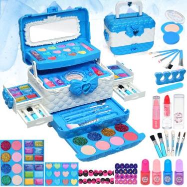 Imagem de Kit de maquiagem HERAPFANN Frozen Theme para meninas de 3 a 12 anos