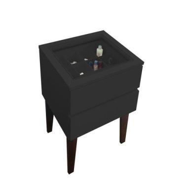 Imagem de Mesa De Cabeceira Penteadeira Mesa Lateral De Apoio Preto Laca - FORMA