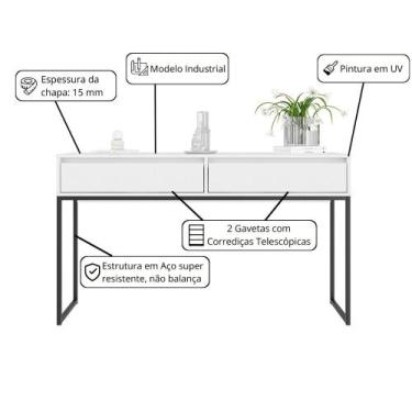 Imagem de Aparador Buffet Iron Industrial Corredor Branco - Mais de Casa