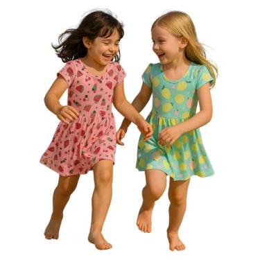 Imagem de kit com 2 vestido infantil em micro com proteção UV 50 - CR loja da fá
