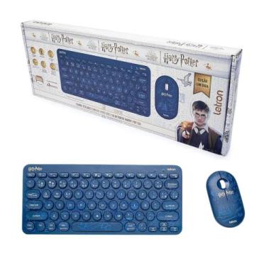 Imagem de Kit Teclado e Mouse Sem Fio Usb Wireless e Bluetooth Edição Harry Pott