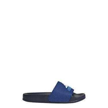 Imagem de adidas Slide infantil Adilette para chuveiro, Azul royal/branco nuvem/tinta lendária, 1 Big Kid