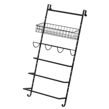 Imagem de Ioensy Sobre a porta Toalheiro, Suporte para Toalheiro com Ganchos, Organizador de Armazenamento de Cabides Prateleira de Metal para Banheiro, Cozinha,