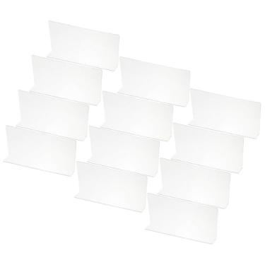 Imagem de PATIKIL Pacote com 12 divisórias de prateleira para organização de armários, 24 x 4,7 x 4,7 cm, separador de armário de acrílico, prateleiras de armário de cozinha, bloqueador para quarto, cozinha