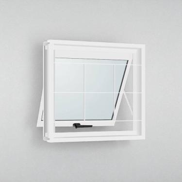 Imagem de Janela Max Ar 50x50 Aço Branco C/grade e Vidro R-120- Branco