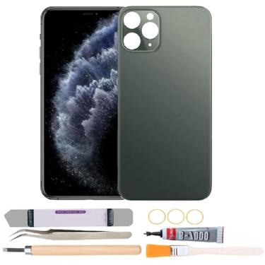 Imagem de Substituição de vidro da capa traseira compatível com iPhone 11 Pro Max de 6,7 polegadas com kits de ferramentas de reparo (verde)