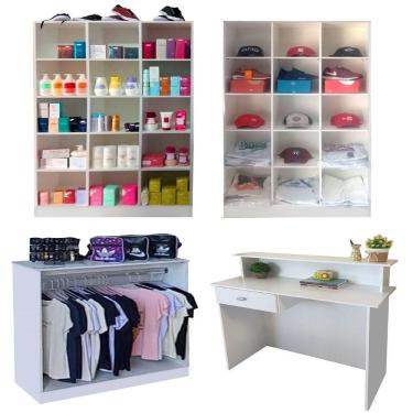 Imagem de Kit Expositor Colméias 15 Nichos Balcão Arara e Atendimento