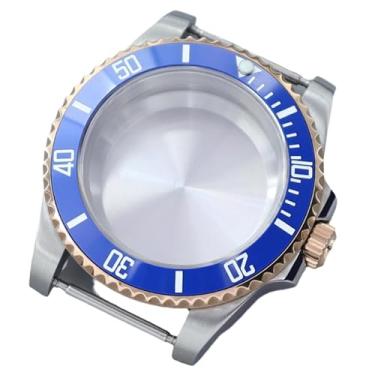 Imagem de FEIYASHI Caixa de relógio de mergulho masculina de aço em dois tons de 40 mm, bisel de cerâmica preta para movimento NH35/NH36 Miyota8215 8205 2824, Tampa inferior sólida 6, For NH35 34 36 38 Movement