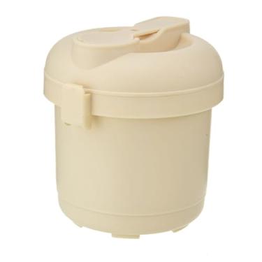 Imagem de BestYiJo Panela de arroz para micro-ondas com divisórias removíveis e colher – Perfeito para cozinhar arroz, cozinhar legumes no vapor e reaquecer alimentos – ideal para estudantes, profissionais