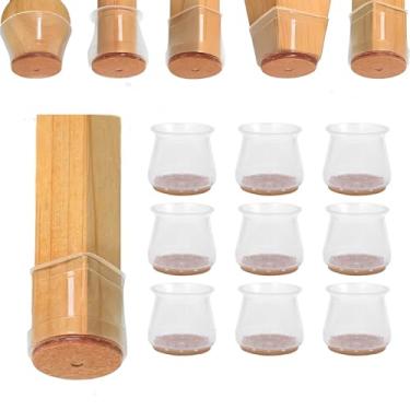 Imagem de Protetores de piso de perna de cadeira, 9 peças de almofadas de silicone para proteger pisos de azulejo para proteger pisos de azulejo de madeira, almofadas de feltro para móveis reduzem o ruído