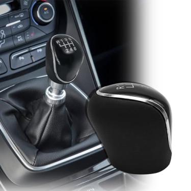 Imagem de ramuel Compatível com Ford Mondeo MK4 FocusMK2 MK3 C-Max S-Max Kuga Galaxy MK2 2007-2015 Botão de câmbio de 6 velocidades, alavanca de câmbio (preto)