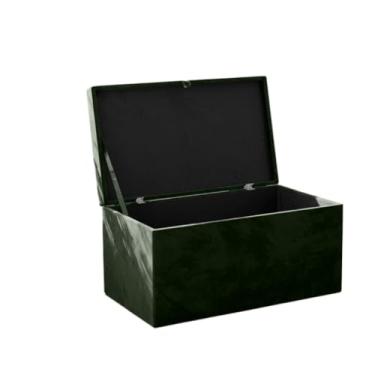 Imagem de Baú Grande Retangular em Veludo 90x40x44cm (Verde Bandeira)