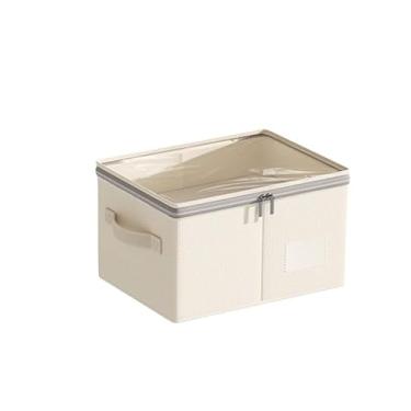 Imagem de Caixa De Armazenamento Multifuncional Para Guarda-Roupa – Com DivisóRias Em AlgodãO E Linho E Tampa Transparente, Ideal Para Organizar Roupa E Guarda-Roupa(2,60L)