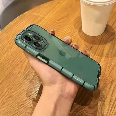 Imagem de HTVJFX Capa protetora transparente de luxo à prova de choque para iPhone 12 (para iPhone 12/Y verde)