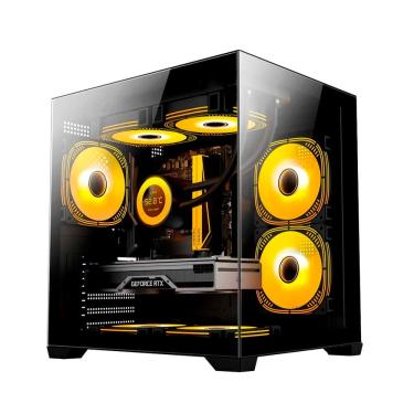 Imagem de Gabinete Gamer Duex Aquario, Mid-Tower, Lateral E Frontal De Vidro, Preto, Sem Fan - Dxga275bk