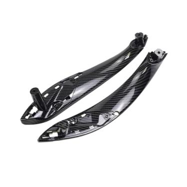 Imagem de Maçaneta das portas internas, capa de acabamento, acessórios de carro compatível com BMW Série 3 2014 2015 2016 2017 2018 F30 316d 318d 320d F31 320i 325d 51417279311(CarbonF-2PCS-Front)