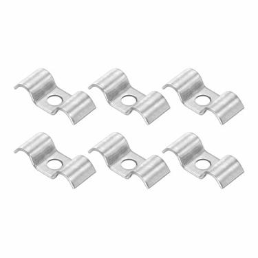 Imagem de HARFINGTON 6 peças de grampo de linha dupla de aço inoxidável 6 mm / 1/10.2 cm Clipes de linhas de combustível em forma de M para instalação de cabos de combustível de freio, tubos de tubulação de fio
