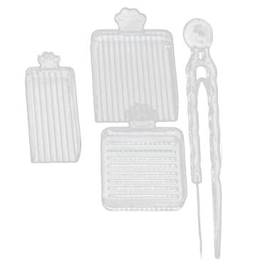 Imagem de Fiocias Kit com 4 Peças de Ferramentas para Mini Miçangas de 2,6 Mm: Alinhador, Bandeja Organizadora para Miçangas de Ferro para Artesanato, Claro, Tamanho real