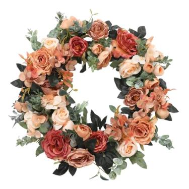 Imagem de Sclmgo Guirlanda Artificial (45 Cm de Diâmetro), Decoração de Parede para Porta de Entrada, Ideal para Aniversários, Múltiplos