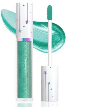 Imagem de Delineador de sombra líquida brilhante azul-petróleo, delineador de sombra metálica colorida de alto pigmento, à prova d'água, conjunto de maquiagem brilhante de longa duração para mulheres, 20#