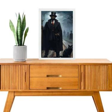 Imagem de Quadro Umbanda Exu Gato Preto 24X18Cm - Com Vidro