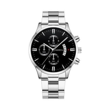 Imagem de Relógio De Quartzo Masculino De 40mm Em Aço Inoxidável Prata Relógio E