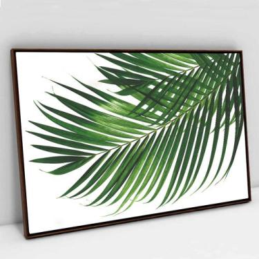 Imagem de Quadro Decorativo Folha Palmada Verde em tela Canvas - TaColado, 40 x 