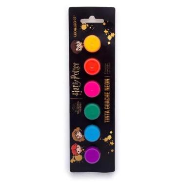 Imagem de Caixa Blister com 6 Cores de Guache Neon Harry Potter 3,8Ml Por Pote L
