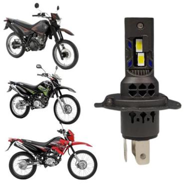 Imagem de Lâmpada de Led H4 Pk20 Farol Moto Yamaha Super Branca Efeito Xenon Fác