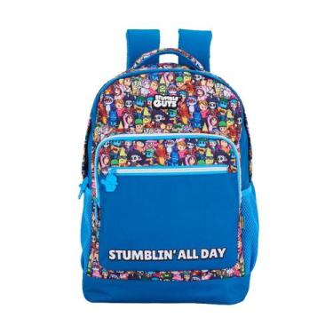 Imagem de Mochila De Costas Stumble Guys Escolar Juvenil Meninos Game Cor:Azul -