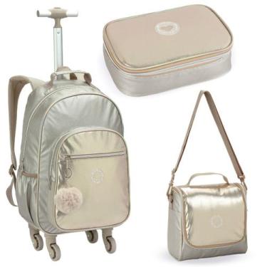 Imagem de Kit 3 Peças Escolar Mochila de Rodinhas + Lancheira térmica + Estojo M