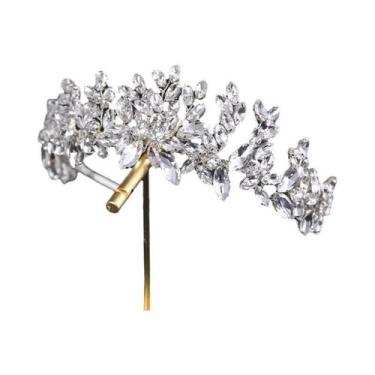 Imagem de Tiara De Luxo Feminina Com Cristais Para Noivas, Acessório De Cabelo P