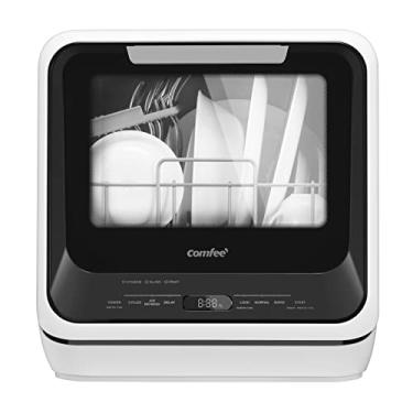 Imagem de COMFEE' Mini bancada portátil para lava-louças com tanque de água embutido de 5L para apartamentos e trailers, sem necessidade de conexão, 6 programas, spray duplo de 360°, alta temperatura de 72 °C e