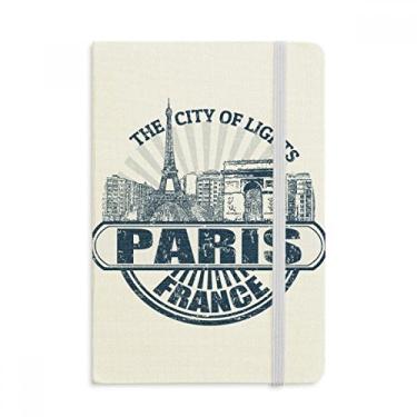 Imagem de Caderno de arquitetura com bandeira da França de Paris da Torre Eiffel, capa dura de tecido oficial diário clássico