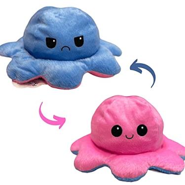 Imagem de polvo Pelucia Humor tik tok Reversivel bravo e feliz Colorido oferta